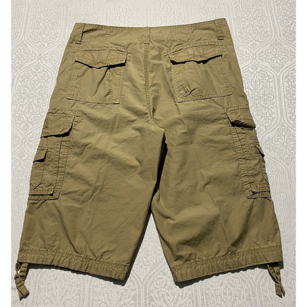 Unionbay Mens Khaki Cargo Shorts Size 34 Tan Cotton Relaxed Fit Multi-Pocket
